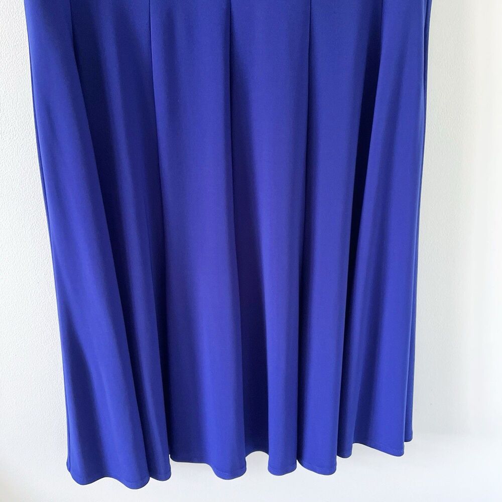 Lauren Ralph Lauren 20W Midnight Blue Empire Aline Stretch Shift Dress V-Neck - Picture 8 of 14